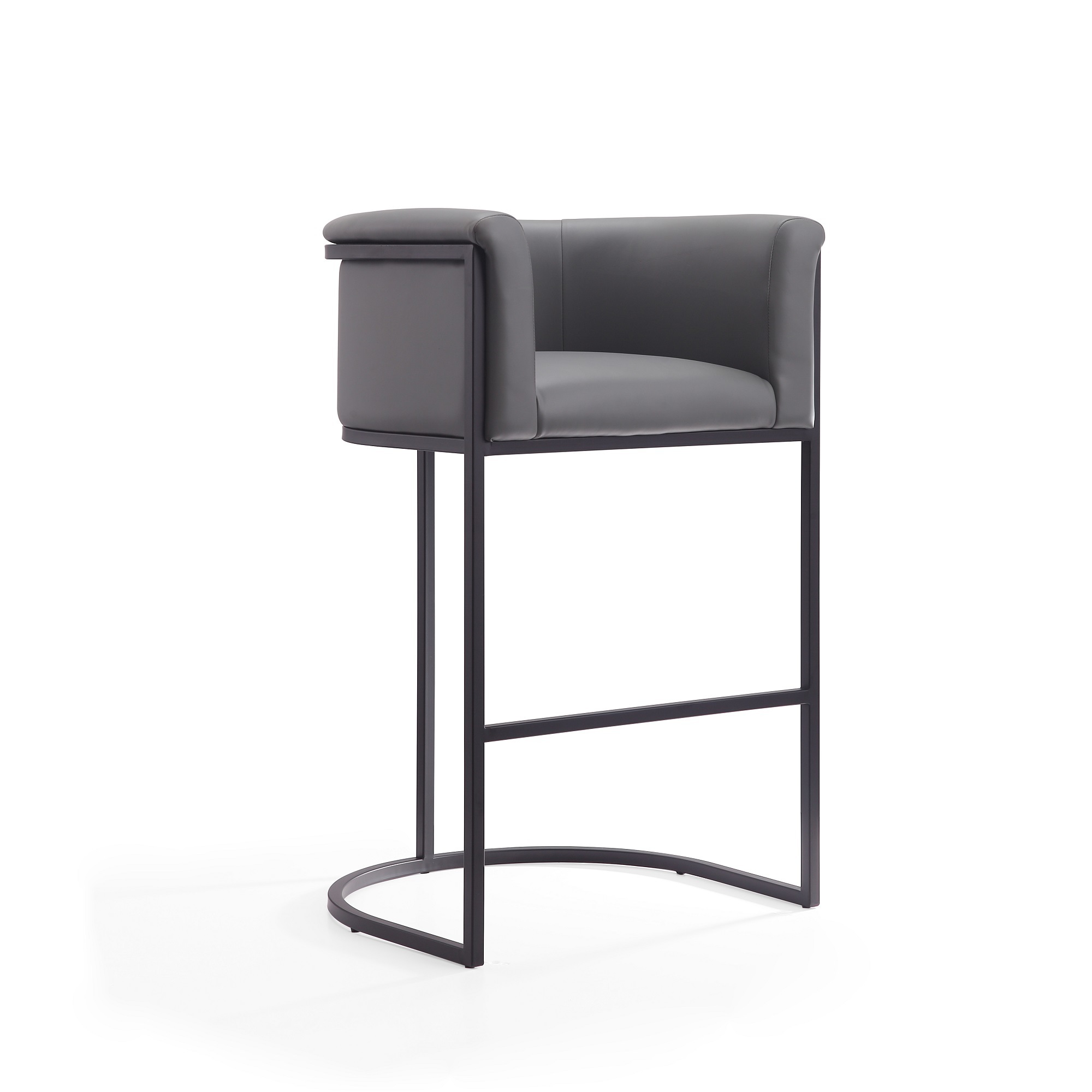 Manhattan Comfort, Cosmopolitan 37.8in. Grey and Black Metal Stool, Primary Color Gray, Included (qty.) 1 Model# BS015